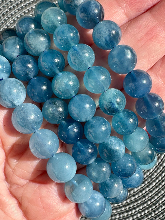 Aquamarine Bead Bracelet