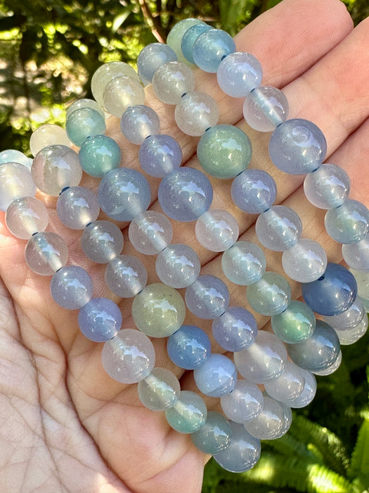 Blue Chalcedony Bead Bracelet