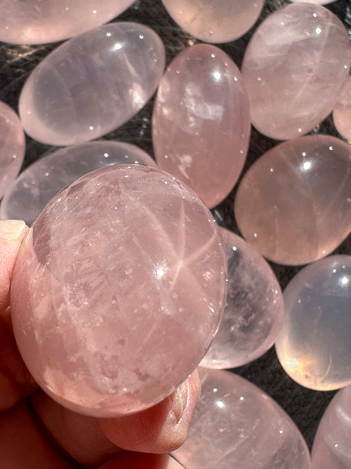 Star Rose Quartz Oval Tumbled Stone
