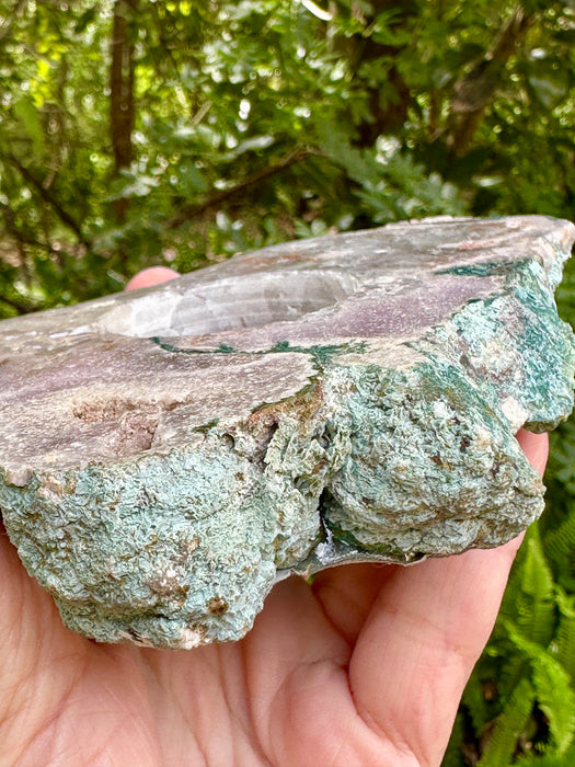 Pink Amethyst Candle Holder