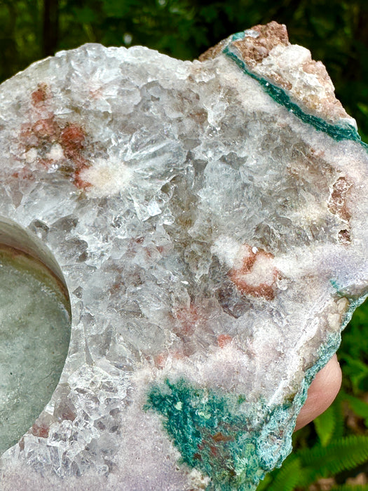 Pink Amethyst Candle Holder