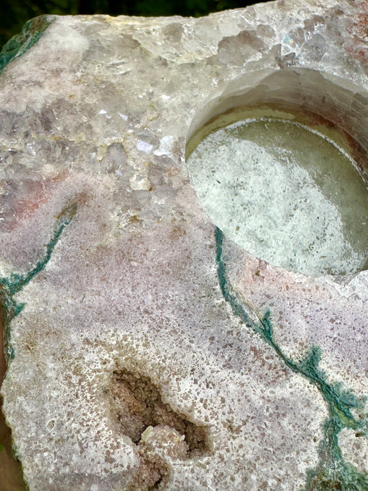 Pink Amethyst Candle Holder