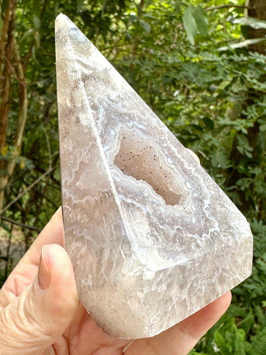 Druzy Agate Geometrical Diamond