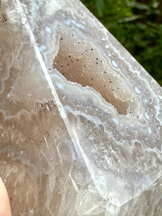 Druzy Agate Geometrical Diamond