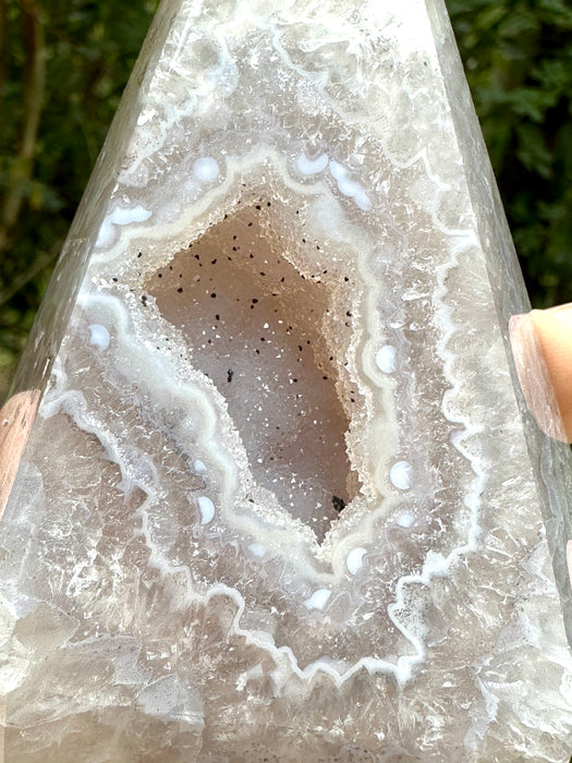 Druzy Agate Geometrical Diamond