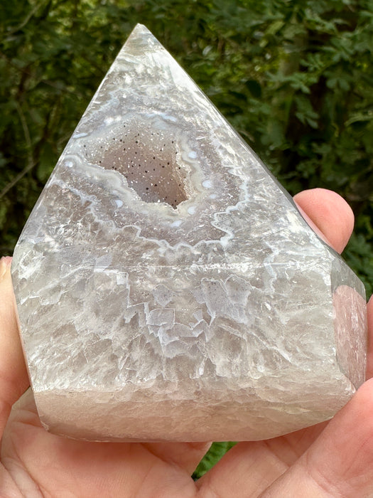 Druzy Agate Geometrical Diamond