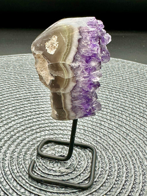 Amethyst Geode on Black Metal Stand