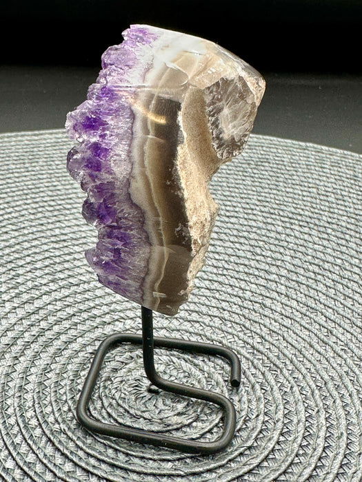 Amethyst Geode on Black Metal Stand