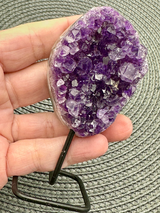 Amethyst Geode on Black Metal Stand