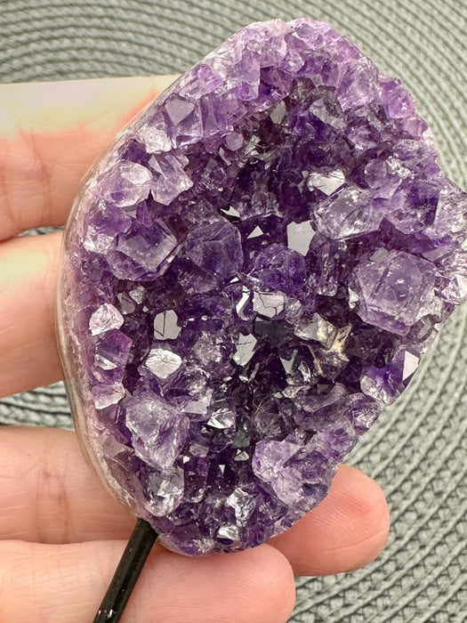 Amethyst Geode on Black Metal Stand