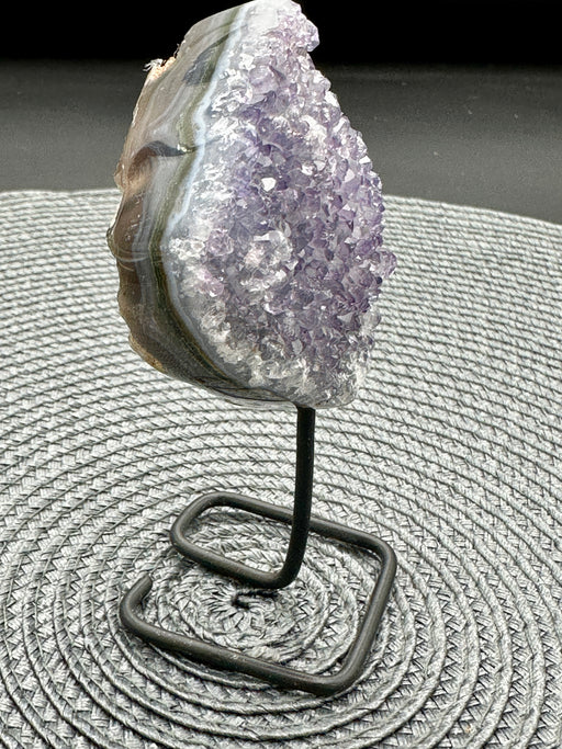 Amethyst Geode on Black Metal Stand