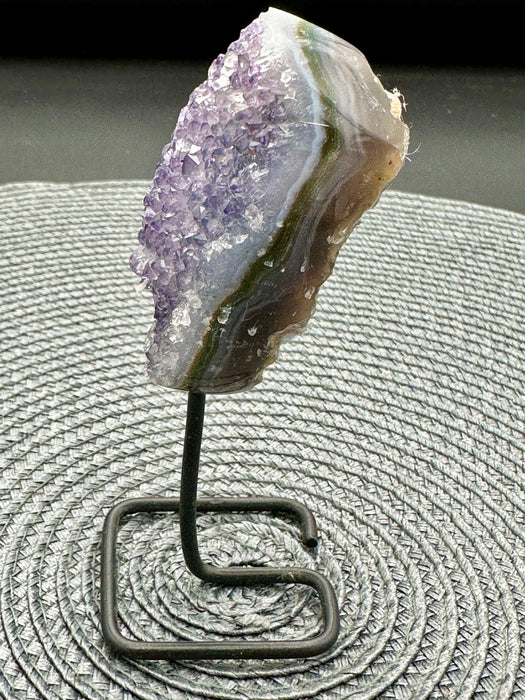 Amethyst Geode on Black Metal Stand