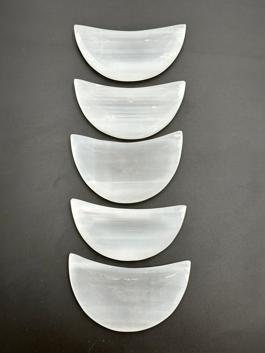 Selenite/Satin Spar Shallow Moon Charging Bowl