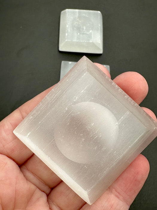 Selenite/Satin Spar Sphere Holder - Trapezoid
