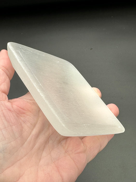 Selenite/Satin Spar Square Shaped Charging Bowl