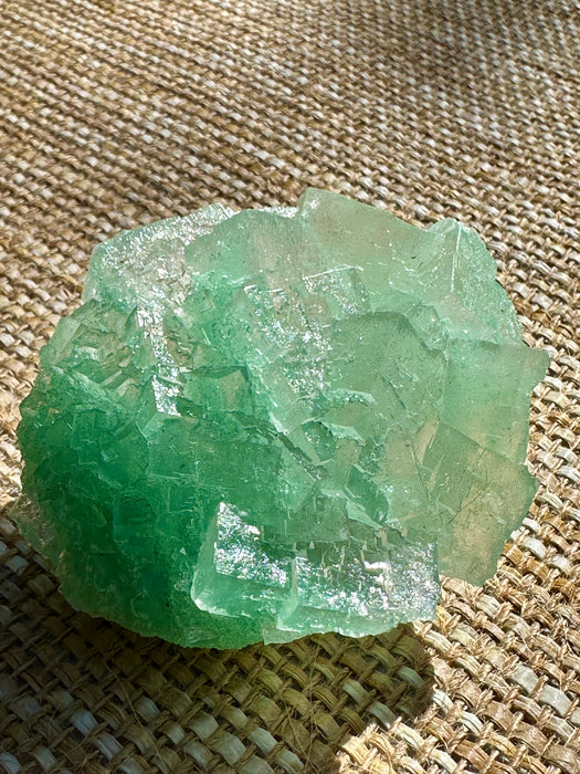 Green Halite Crystal Raw Specimen Cluster