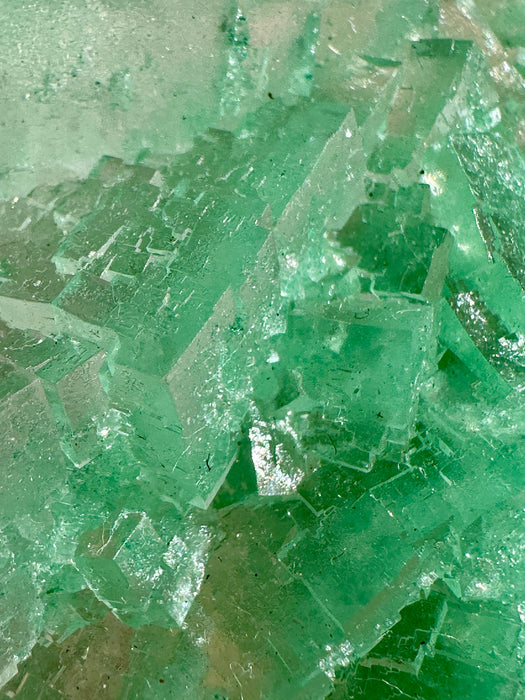 Green Halite Crystal Raw Specimen Cluster