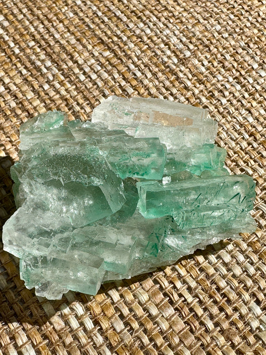 Green Halite Crystal Raw Specimen Cluster