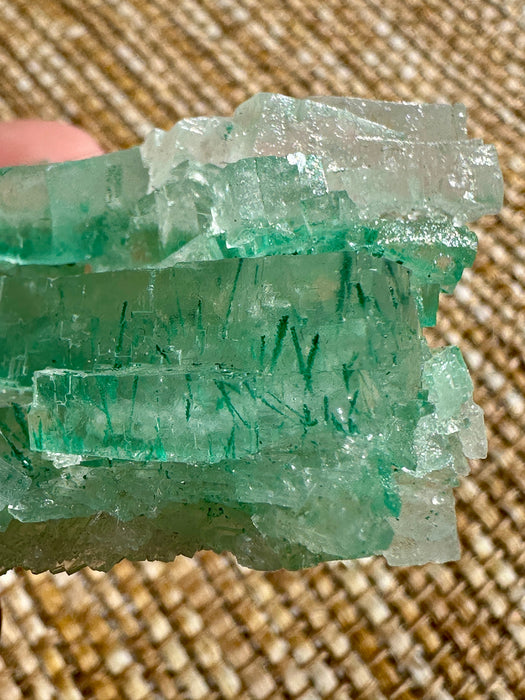 Green Halite Crystal Raw Specimen Cluster