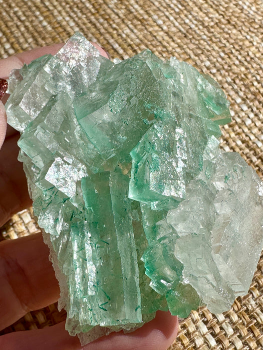 Green Halite Crystal Raw Specimen Cluster