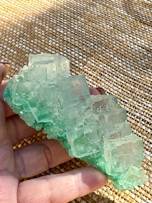 Green Halite Crystal Raw Specimen Cluster