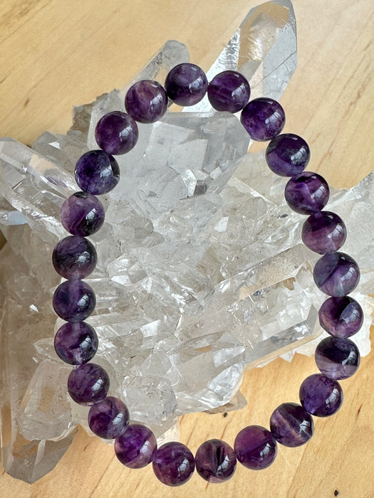 Purple Fluorite Crystal Bead Bracelet Jewellery