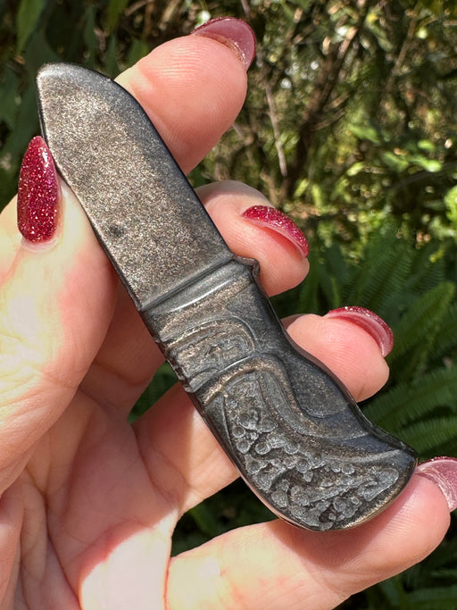 Silver Sheen Obsidian Mini Knife/Dagger