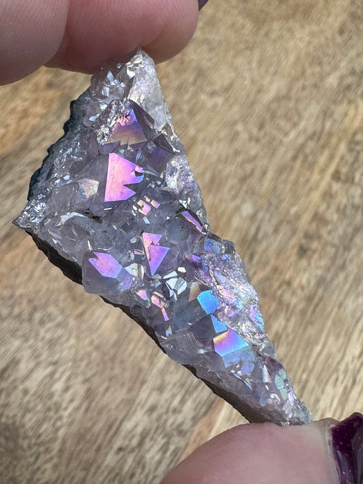 Pearl Aura Amethyst Clusters - Various Choices