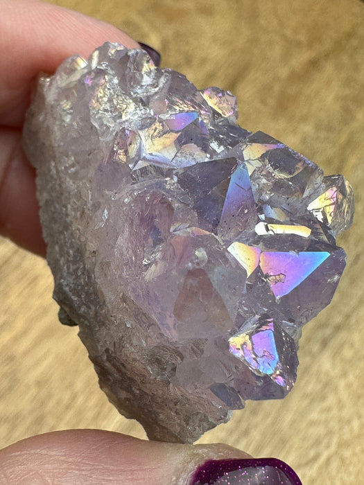 Pearl Aura Amethyst Clusters - Various Choices