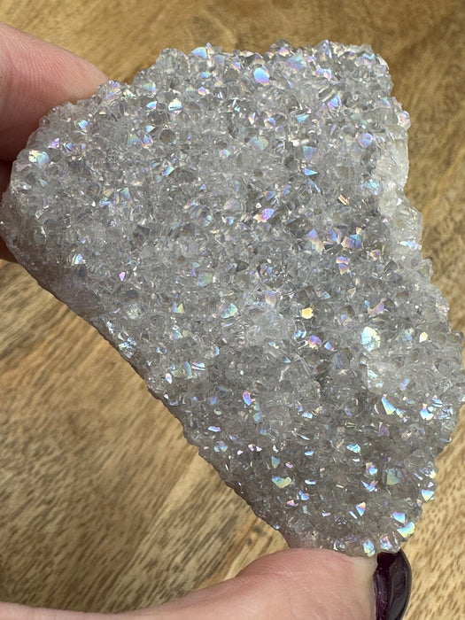 Pearl Aura Amethyst Clusters - Various Choices