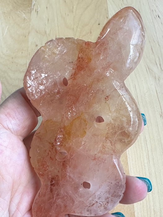 Fire Quartz Crystal Snake Carving