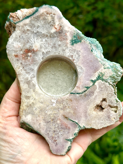 Pink Amethyst Candle Holder
