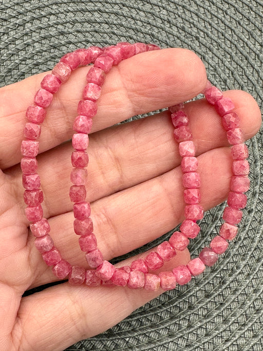 Rhodonite Faceted Bead Bracelet