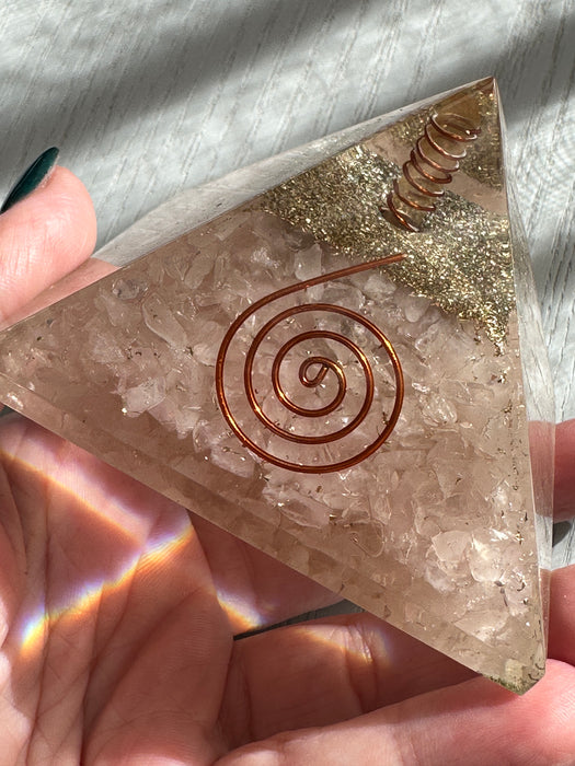 Rose Quartz Pyramid Orgonite Crystal