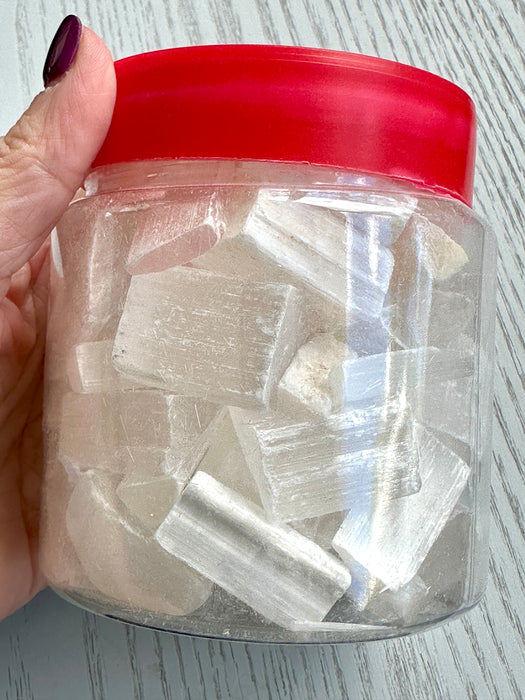 Selenite Crystal Pieces in Jar