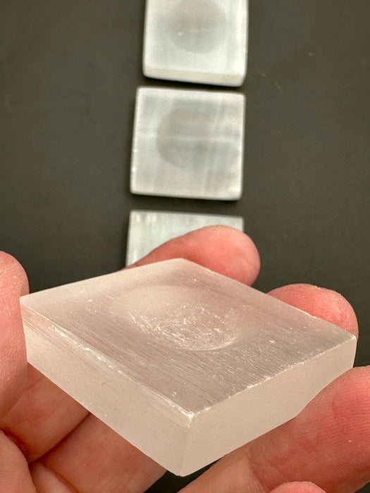 Selenite/Satin Spar Sphere Holder - Square