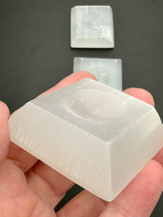 Selenite/Satin Spar Sphere Holder - Trapezoid