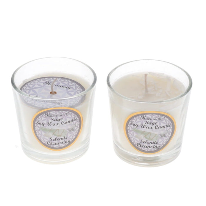 Selenite and Sage Soy Candle