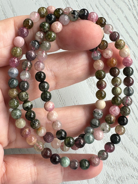 Watermelon Tourmaline 3-Row Bracelet/Necklace