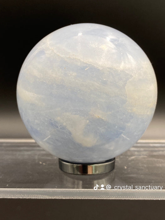 Rainbow Aura Hematite Sphere Stand/Ring