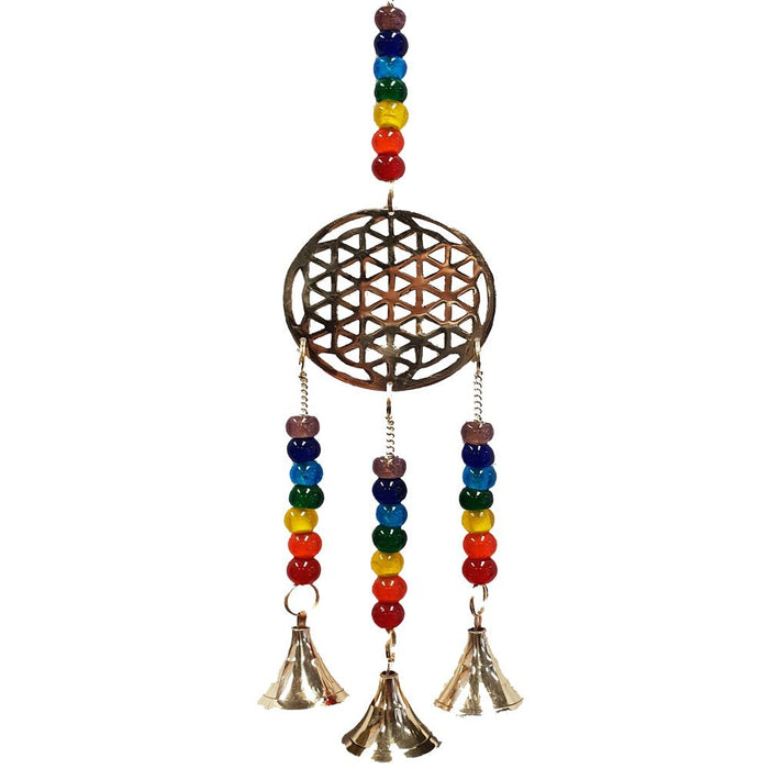 Flower of Life Chakra Bead Brass Bells