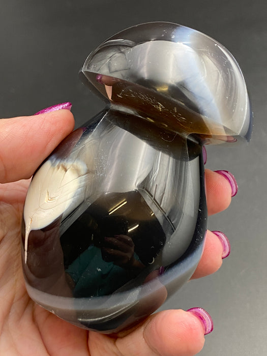 Orca Agate Crystal Mushroom
