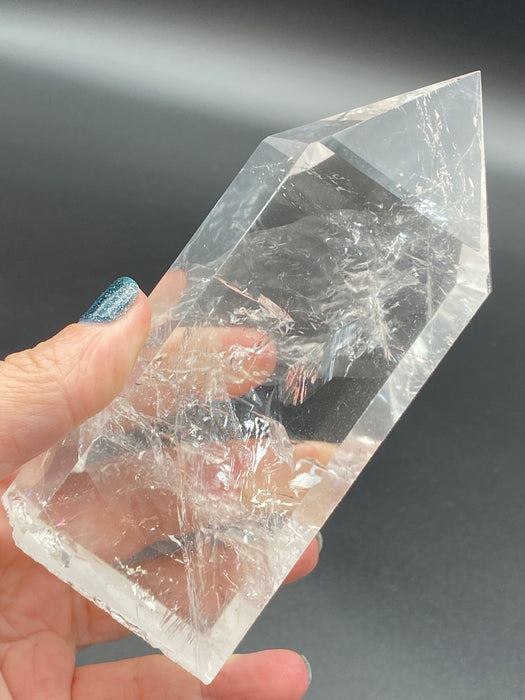 Clear Quartz Tower with Rainbows
