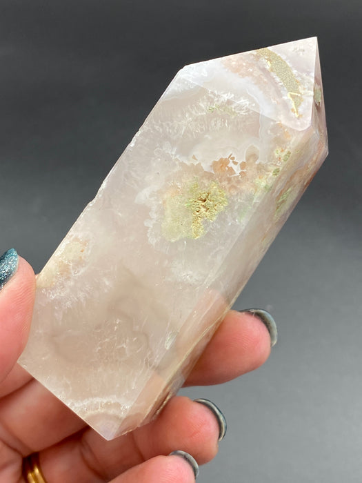 Rare Pink Amethyst Crystal Points Towers with Flowers