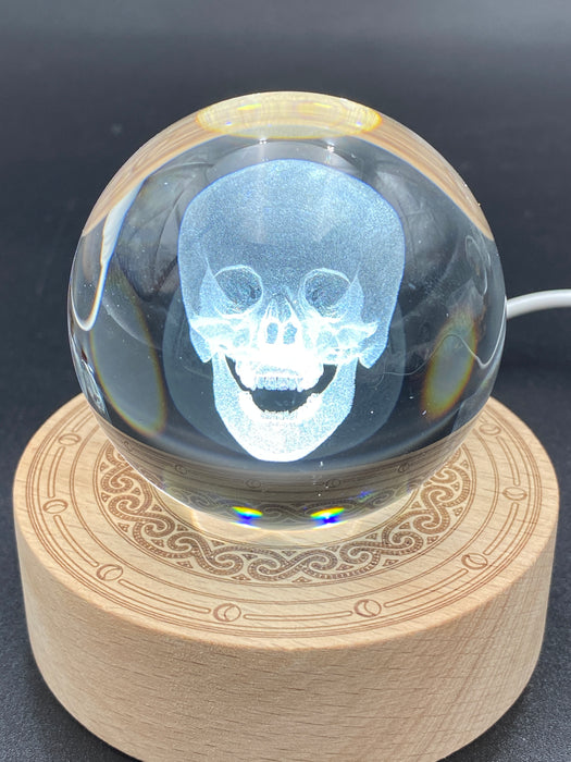 3D Laser Etched Crystal Ball with LED timber base - Various Images