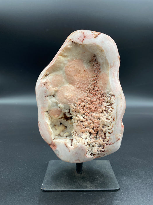 Pink Amethyst Freeform Crystal Mineral on metal stand