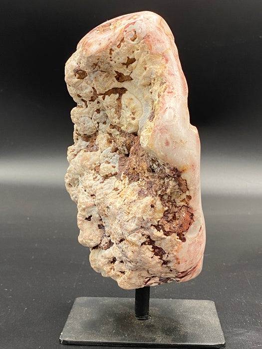 Pink Amethyst Freeform Crystal Mineral on metal stand