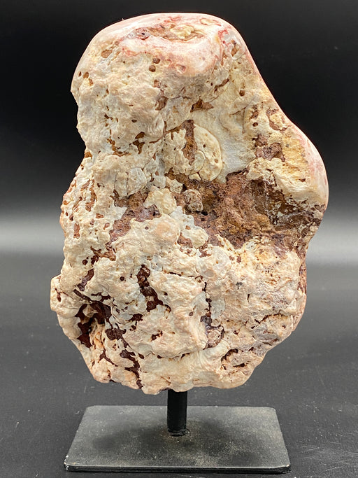 Pink Amethyst Freeform Crystal Mineral on metal stand