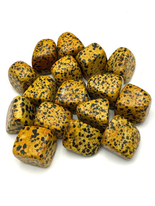 Yellow Dalmatian Jasper Crystal Tumbled Stones