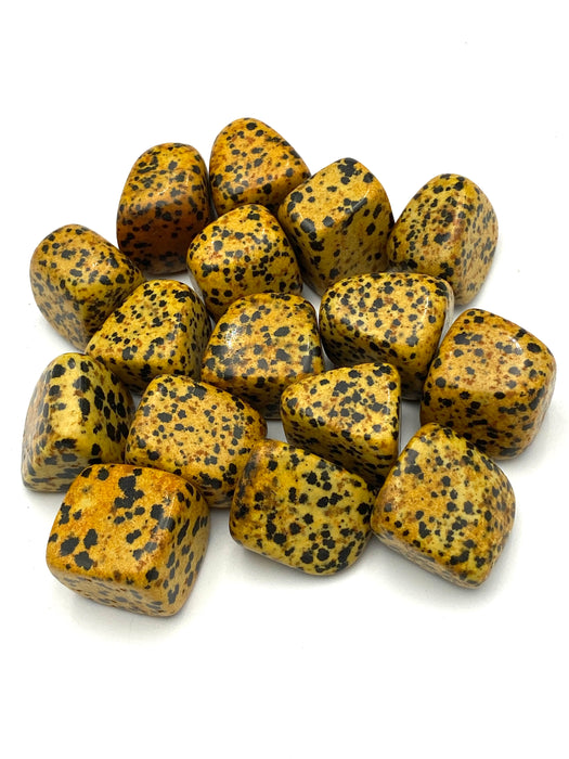 Yellow Dalmatian Jasper Crystal Tumbled Stones